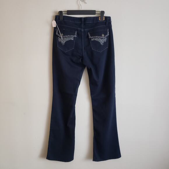 Jordache Women's Blue Denim Low-Rise Straight Leg Bootcut Jeans Size 8 - Picture 3 of 7